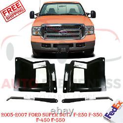 Front Bumper Outer Bracket + Mount Plate For 05-07 Ford Super Duty F-250 F-350