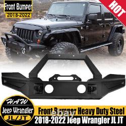 Front Bumper Powder Coated Heavy Duty Steel Fits 2018-2022 Jeep Wrangler JL JT