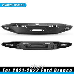 Front Bumper for 2021-2023 Ford Bronco Heavy Duty Steel With LED Lights