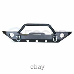 Front Bumper w Winch Plate D-rings Black Textured for Jeep Wrangler JK 2007-2018