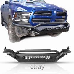 Front Bumper with24 LED Pod Lights For 2013-2018 Dodge Ram 1500 Heavy Duty Steel