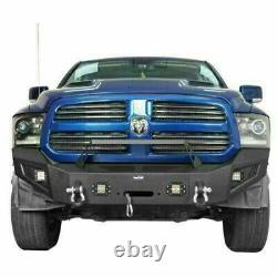 Front Bumper with Winch Plate & 4 ×18W LED Spotlights Fit 2013-2018 Dodge Ram 1500