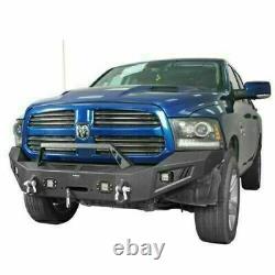 Front Bumper with Winch Plate & 4 ×18W LED Spotlights Fit 2013-2018 Dodge Ram 1500