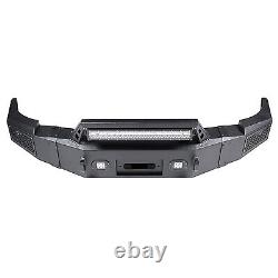 Front Bumper with Winch Plate LED Lamp D-ring For 2007-2013 Chevy Silverado 1500
