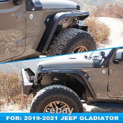 Front Fender Flares For 2019-2023 Jeep Gladiator JT Black Heavy Duty Steel