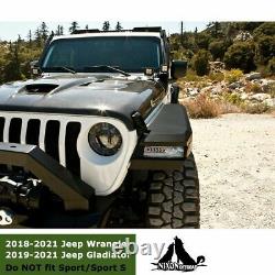 Front Fender Flares for 2018-2021 Jeep Wrangler JL JT Off-road Heavy Duty Steel