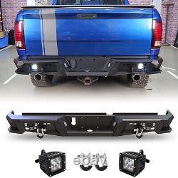 Front Rear Bumper Assembly withLED Pod Lights+D-Rings For 2013-2018 Ram 1500 Truck