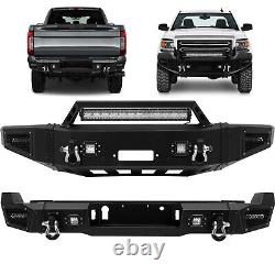 Front/Rear Bumper WithWinch Plate For 2017-2022 Ford F250/F350/F450 Super Duty
