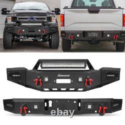 Front/Rear Bumper WithWinch Plate Lights For 2018 2019 2020 Ford F-150 Super Duty