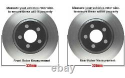 Front & Rear Drilled Rotors + Brake Pads for 1999-2004 Ford F-350 Super Duty 4WD
