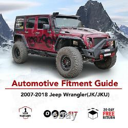 Front & Rear Fender Flares 4PC for 2007-2018 Jeep Wrangler JK JKU Duty Steel Set