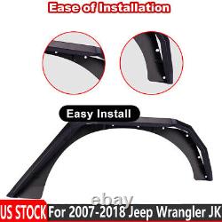 Front&Rear Fender Flares For 2007-2018 Jeep Wrangler JK JKU Duty Texture Steel