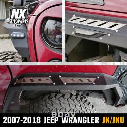 Front & Rear Fender Flares for 2007-2018 Jeep Wrangler JK JKU Duty Steel 4PC Set