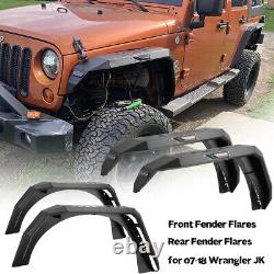 Front & Rear Fender Flares for 2007-2018 Jeep Wrangler JK JKU Duty Steel 4pcs