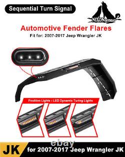 Front Rear Fenders Flares For 2007-2018 Jeep Wrangler JK JKU Duty Texture Steel