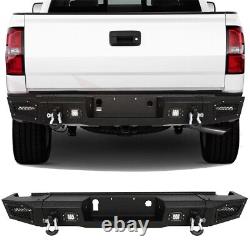 Front and Rear Bumper with Winch Plate&LED Lights For 2016-2018 GMC Sierra 1500