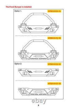 Full Width Front Bumper Heavy Duty Steel For 2021 2022 2023 Ford Bronco 2/4-Door