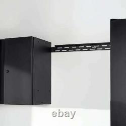 Garage Cabinet Heavy Duty Welded Steel Wall Mount Double Door Storage Box Black