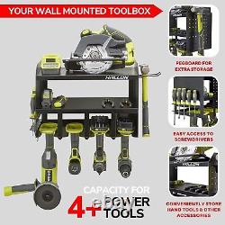 Garage Power Tool Storage and Organizer, Heavy Duty Wall Mount Drill Holder Rack