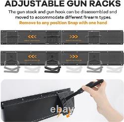 Gun Rack, Adjustable Gun Racks for Wall Mount, Heavy Duty Steel Indoor Gun Rack