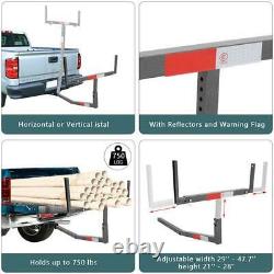 Heavy Duty Adjustable Hitch Mount Truck Bed Extender 750LBS with Ratchet Straps