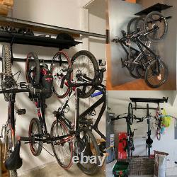 Heavy Duty Bike Bicycle Wall Mount Storage Garage Holder Hook Hanger Rack +Shelf