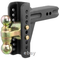 Heavy Duty Hitch Ball Mount Adjustable Drop Tow Channel Style Shaft 20000 Lbs