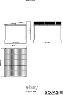 Heavy Duty Metal Gazebo Wall Mount Kit Outdoor Sun Shade Shelter Pergola 10x12ft