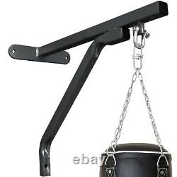 Heavy Duty Punching Bag Wall Bracket Steel Mount Hanging Stand Boxing MMA BLACK