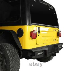 Heavy-Duty Rear Bumper Assembly withHitch Receiver for 1997-2006 Jeep Wrangler TJ