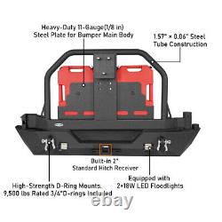 Heavy Duty Rear Bumper withTire Carrier, Oil Drums Fit 2007-2018 Jeep Wrangler JK