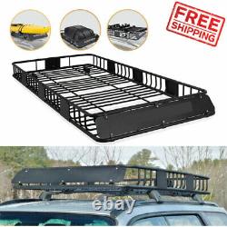 Heavy Duty Roof Rack With Extension Cargo Carrier Universal Mount Basket Luggage
