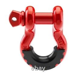 Heavy Duty Skid Plate For 2 Hitch Receivers with Red 3/4 D-Ring Shackle Set