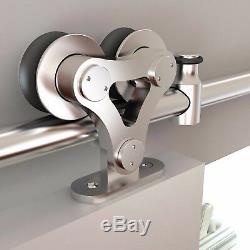Heavy-Duty Stainless Steel Barn Door Hardware Kits for Wood and/or Glass Doors