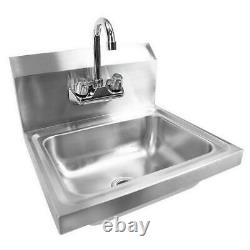 Heavy Duty Stainless Steel Hand Wash Sink Washing Wall Mount Commercial Kitchen