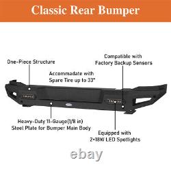 Heavy Duty Steel Back Rear Bumper Assembly withLED Light fit 2021-2023 Ford Bronco