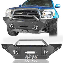 Heavy Duty Steel FRONT BUMPER Bar with Skid Plate & Light for 05-11 Toyota Tacoma
