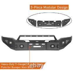 Heavy-Duty Steel Front Bumper Assembly For 2018 2019 2020 Ford F150 withLED Lights