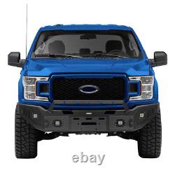 Heavy-Duty Steel Front Bumper Assembly For 2018 2019 2020 Ford F150 withLED Lights