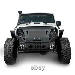 Heavy Duty Steel Front Bumper +Windshield Frame Cover for Jeep Wrangler JK 07-18