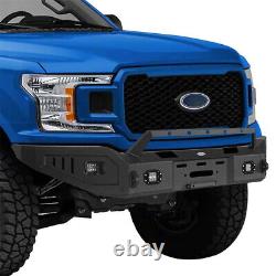 Heavy-Duty Steel Front Bumper withLED Lights & Winch Plate For 2018-2020 Ford F150