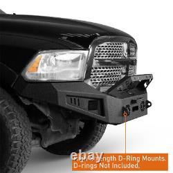 Heavy Duty Steel Front Bumper withWinch Plate & Spotlight for Dodge Ram 1500 13-18