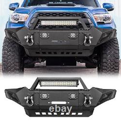 Heavy Duty Steel Front Bumper with 144W Strip Light+2 D-rings For 2005-2015 Tacoma