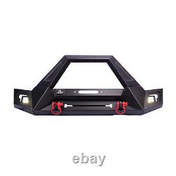 Heavy Duty Steel Front Bumper with LED Lights for 2018-2022 Jeep Wrangler JL JLU