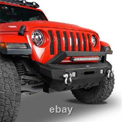 Heavy Duty Steel Front + Rear Bumper withLED Light fit Jeep Wrangler JL 2018-2023