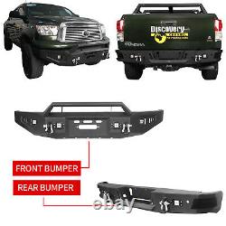 Heavy Duty Steel Front Rear Bumper with LED Light D-rings for 07-13 Toyota Tundra