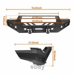 Heavy Duty Steel Front Rear Bumper with Light & D-ring for Toyota Tacoma 2016-2022