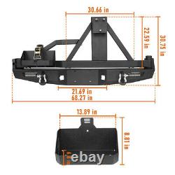 Heavy Duty Steel Front + Rear Bumpers + Tire Carrier for Toyota Tacoma 2005-2015