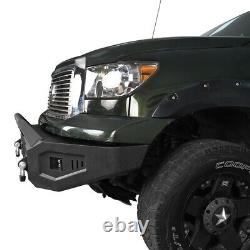 Heavy Duty Steel Full Width Front Bumper with Winch Plate For 07-13 Toyota Tundra
