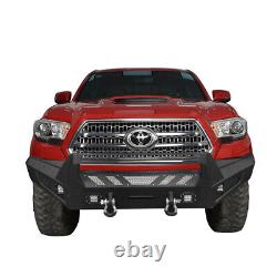 Heavy Duty Steel Full Width Front Bumper with Winch Plate fit 16-22 Toyota Tacoma